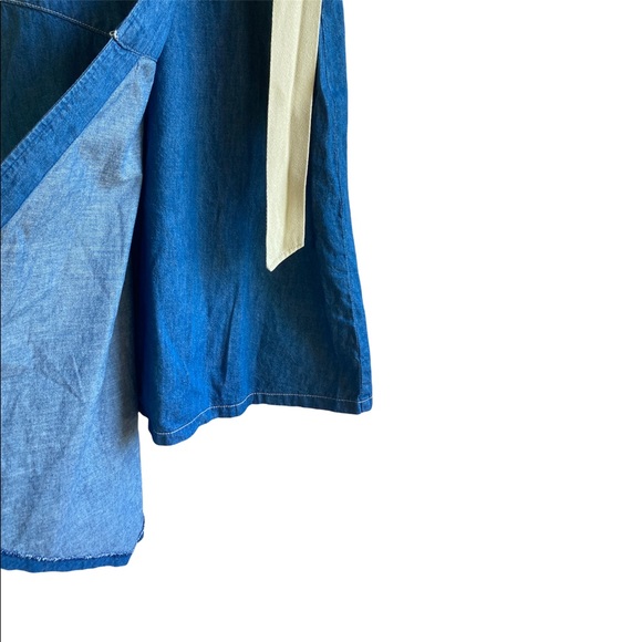 Anthropologie: Denim Wrap Asymmetrical Hem Skirt | Sz 2 - Picture 7 of 8